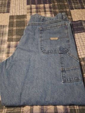 Wrangler Men's Light Blue Relaxed Carpenter Jeans Mens 42 X 30